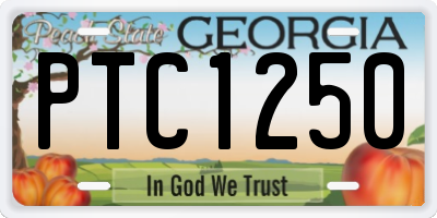 GA license plate PTC1250