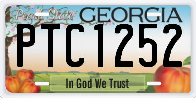 GA license plate PTC1252