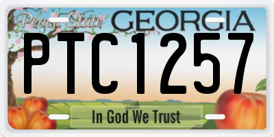 GA license plate PTC1257