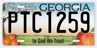 GA license plate PTC1259
