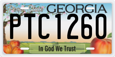 GA license plate PTC1260