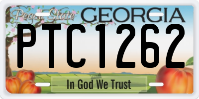 GA license plate PTC1262