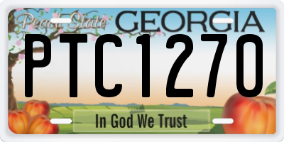 GA license plate PTC1270