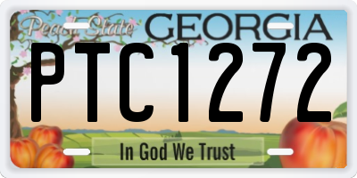 GA license plate PTC1272