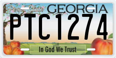 GA license plate PTC1274
