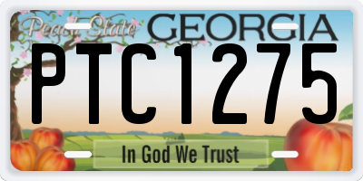 GA license plate PTC1275