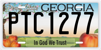 GA license plate PTC1277