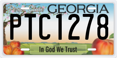 GA license plate PTC1278