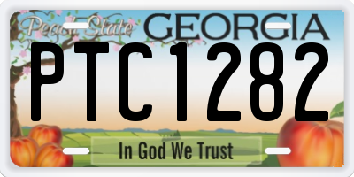 GA license plate PTC1282