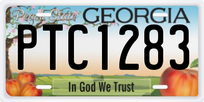 GA license plate PTC1283