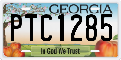 GA license plate PTC1285