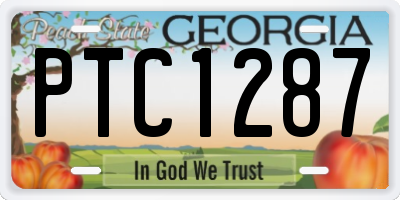 GA license plate PTC1287