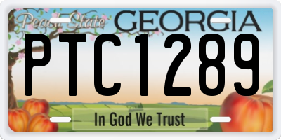 GA license plate PTC1289