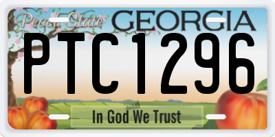 GA license plate PTC1296