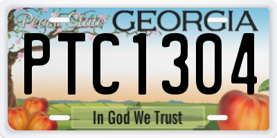 GA license plate PTC1304