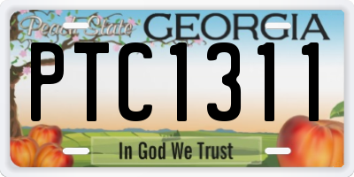 GA license plate PTC1311