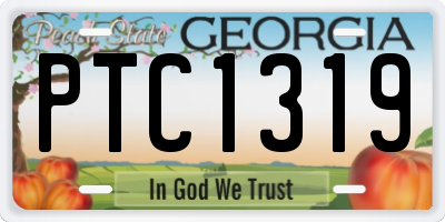 GA license plate PTC1319