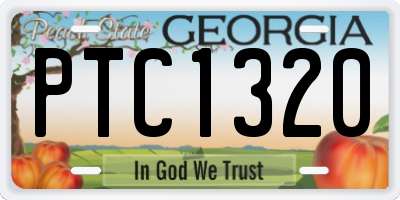 GA license plate PTC1320