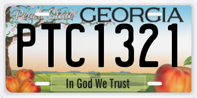 GA license plate PTC1321
