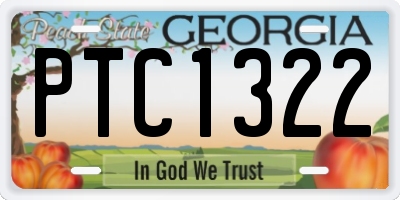 GA license plate PTC1322