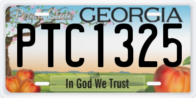 GA license plate PTC1325