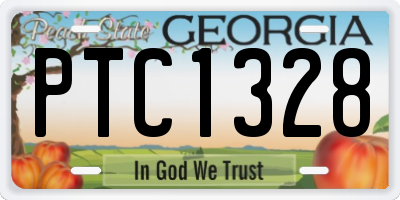 GA license plate PTC1328