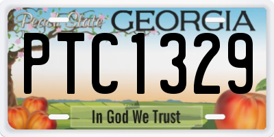 GA license plate PTC1329