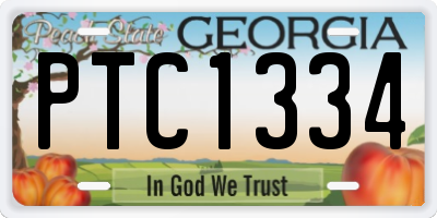 GA license plate PTC1334