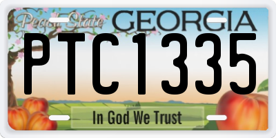 GA license plate PTC1335