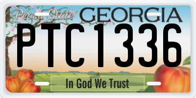 GA license plate PTC1336