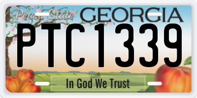 GA license plate PTC1339