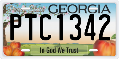 GA license plate PTC1342
