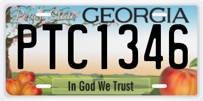 GA license plate PTC1346