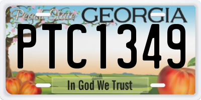 GA license plate PTC1349