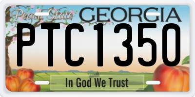 GA license plate PTC1350