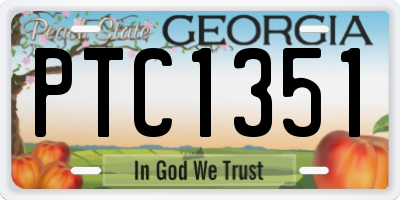 GA license plate PTC1351