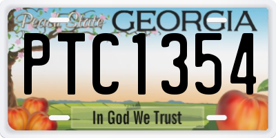 GA license plate PTC1354