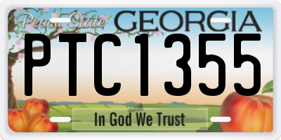 GA license plate PTC1355