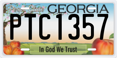 GA license plate PTC1357