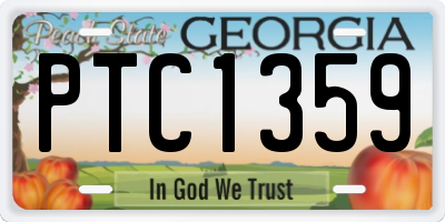 GA license plate PTC1359