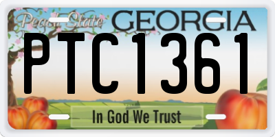 GA license plate PTC1361