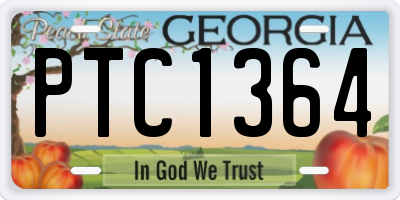GA license plate PTC1364