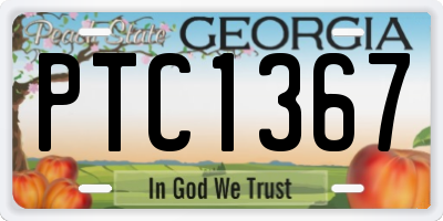GA license plate PTC1367