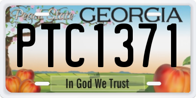 GA license plate PTC1371
