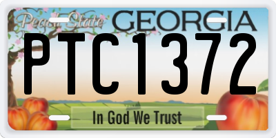 GA license plate PTC1372