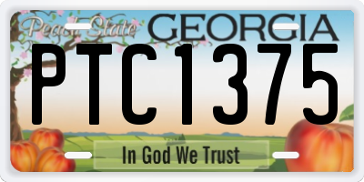 GA license plate PTC1375