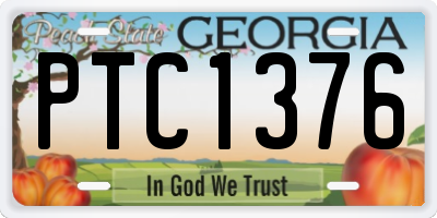 GA license plate PTC1376