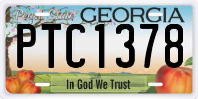 GA license plate PTC1378