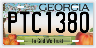 GA license plate PTC1380