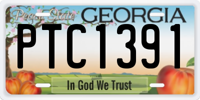 GA license plate PTC1391
